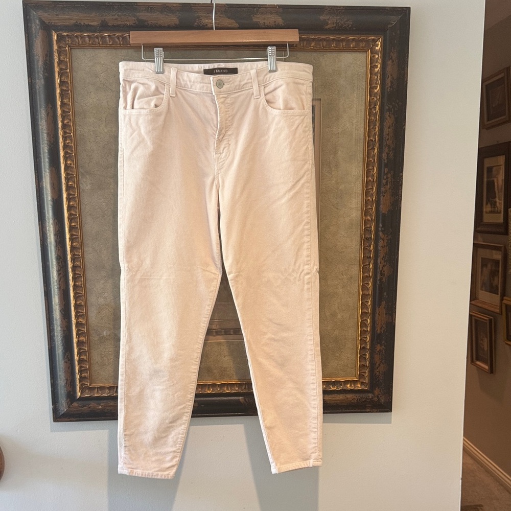 J Brand Women's Alana Light Cream Corduroy Ankle Jeans